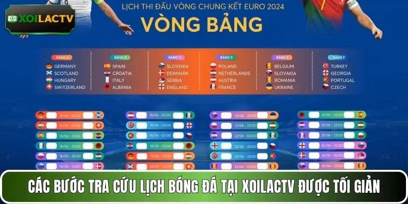 Các bước tra cứu lịch bóng đá tại XOILACTV được tối giản