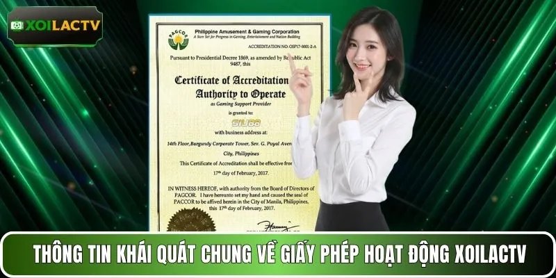 Thông tin khái quát chung về giấy phép hoạt động XOILACTV